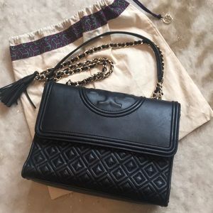 Tory Burch genuine leather Fleming purse